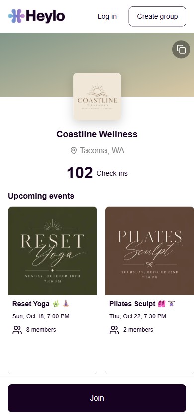 Before: Coastline's only link was its booking app page