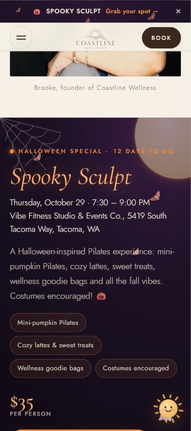 Coastline's Halloween event banner